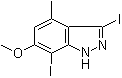 3,7-Diiodo-6-methoxy-4-methyl-1H-indazole molecular structure (CAS 1352397-42-2)