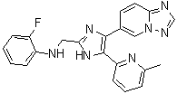N-[[4-([1,2,4]Triazolo[1,5-a]pyridin-6-yl)-5-(6-methylpyridin-2-yl)-1H-imidazol-2-yl]methyl]-2-fluoroaniline molecular structure (CAS 1352608-82-2)