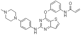 N-[3-[[2-[[4-(4-Methyl-1-piperazinyl)phenyl]amino]thieno[3,2-d]pyrimidin-4-yl]oxy]phenyl]-2-propenamide molecular structure (CAS 1353550-13-6)