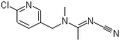 结构式 CAS# 135410-20-7, 啶虫脒; (E)-N-[(6-氯-3-吡啶基)甲基]-N'-氰基-N-甲基乙脒