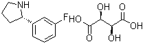 structure of CAS# 1355239-03-0, (S)-2-(3-Fluorophenyl)pyrrolidine d-tartrate