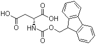structure of CAS# 136083-57-3, Fmoc-D-aspartic acid;Fmoc-D-Asp-OH; N-[(9H-Fluoren-9-ylmethoxy)carbonyl]-D-aspartic acid