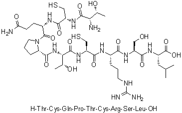 L-Threonyl-L-cysteinyl-L-glutaminyl-L-prolyl-L-threonyl-L-cysteinyl-L-arginyl-L-seryl-L-leucine molecular structure (CAS 1360860-18-9)