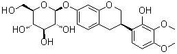 2'-Hydroxy-3',4'-dimethoxyisoflavan 7-beta-D-glucoside molecular structure (CAS 136087-29-1)