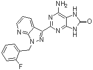 6-Amino-2-[1-[(2-fluorophenyl)methyl]-1H-pyrazolo[3,4-b]pyridin-3-yl]-7,9-dihydro-8H-purin-8-one molecular structure (CAS 1361569-10-9)