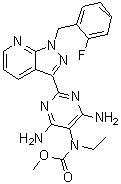 Methyl [4,6-diamino-2-[1-(2-fluorobenzyl)-1H-pyrazolo[3,4-b]pyridin-3-yl]pyrimidin-5-yl]ethylcarbamate molecular structure (CAS 1361570-27-5)