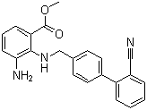 Methyl 3-amino-2-[[(2'-cyanobiphenyl-4-yl)methyl]amino]benzoate molecular structure (CAS 136304-78-4)