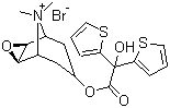 structure of CAS# 136310-93-5, Tiotropium bromide;(1a,2b,4b,5a,7b)-7-[(Hydroxydi-2-thienylacetyl)oxy]-9,9-dimethyl-3-oxa-9-azoniatricyclo[3.3.1.02,4]nonane bromide