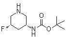 N-[(3R,5S)-5-氟-3-哌啶基]氨基甲酸叔丁酯分子结构 (CAS 1363378-08-8)