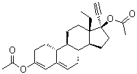 17alpha-乙炔基-18-甲基雌甾-3,5-二烯-3,17beta-二醇二乙酸酯分子结构 (CAS 13635-15-9)