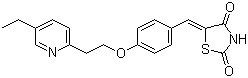 5-(4-(2-(5-乙基吡啶-2-基)乙氧基)苯亚甲基)噻唑烷-2,4-二酮分子结构 (CAS 136401-70-2)