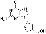 (1S,4R)-4-(2-Amino-6-chloro-9H-purin-9-yl)-2-cyclopentene-1-methanol molecular structure (CAS 136522-33-3)