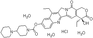 结构式 CAS# 136572-09-3, 盐酸伊立替康三水合物; 盐酸依立替康三水合物