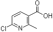 结构式 CAS# 137129-98-7, 6-氯-2-甲基-3-吡啶甲酸