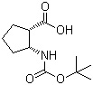 (1S,2R)-2-(tert-Butoxycarbonylamino)cyclopentanecarboxylic acid molecular structure (CAS 137170-89-9)