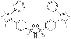 结构式 CAS# 1373038-60-8, 4-(5-甲基-3-苯基-4-异恶唑基)-N-[[4-(5-甲基-3-苯基-4-异恶唑基)苯基]磺酰基]苯磺酰胺
