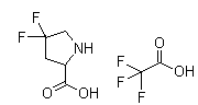 structure of CAS# 1373255-09-4, (S)-4,4-Difluoropyrrolidine-2-carboxylic acid  2,2,2-trifluoroacetate