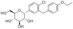 structure of CAS# 1373321-04-0, 1R-Dapagliflozin;(2R,3R,4R,5S,6R)-2-[4-chloro-3-[(4-ethoxyphenyl)methyl]phenyl]-6-(hydroxymethyl)oxane-3,4,5-triol