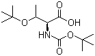 N-叔丁氧羰基-O-叔丁基-L-苏氨酸分子结构 (CAS 13734-40-2)