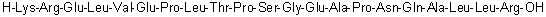 L-Lysyl-L-arginyl-L-alpha-glutamyl-L-leucyl-L-valyl-L-alpha-glutamyl-L-prolyl-L-leucyl-L-threonyl-L-prolyl-L-serylglycyl-L-alpha-glutamyl-L-alanyl-L-prolyl-L-asparaginyl-L-glutaminyl-L-alanyl-L-leucyl-L-leucyl-L-arginine molecular structure (CAS 137348-21-1)