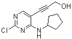 structure of CAS# 1374639-76-5, 3-[2-Chloro-4-(cyclopentylamino)-5-pyrimidinyl]-2-propyn-1-ol