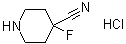 4-Fluoro-4-piperidinecarbonitrile hydrochloride (1:1) molecular structure (CAS 1374653-45-8)