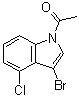 结构式 CAS# 1375064-70-2, 1-(3-溴-4-氯-1H-吲哚-1-基)乙酮
