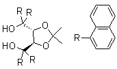 结构式 CAS# 137536-94-8, (4R,5R)-2,2-二甲基-alpha,alpha,alpha',alpha'-四-1-萘基-1,3-二氧杂戊环-4,5-二甲醇