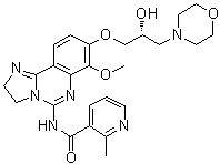 N-[8-[[(2R)-2-Hydroxy-3-(morpholin-4-yl)propyl]oxy]-7-methoxy-2,3-dihydroimidazo[1,2-c]quinazolin-5-yl]-2-methylpyridine-3-carboxamide molecular structure (CAS 1375469-38-7)