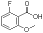 structure of CAS# 137654-21-8, 2-Fluoro-6-methoxybenzoic acid;6-Fluoro-2-methoxybenzoic acid; 6-Fluoro-o-anisic acid