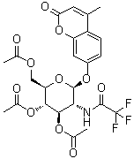 4-Methyl-7-[[3,4,6-tri-O-acetyl-2-deoxy-2-[(trifluoroacetyl)amino]-beta-D-glucopyranosyl]oxy]-2H-1-benzopyran-2-one molecular structure (CAS 137686-93-2)