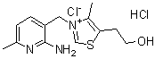 3-[(2-Amino-6-methyl-3-pyridyl)methyl]-5-(2-hydroxyethyl)-4-methylthiazolium chloride hydrochloride molecular structure (CAS 13860-66-7)