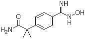 structure of CAS# 1388214-89-8, 4-[(Hydroxyamino)iminomethyl]-alpha,alpha-dimethylbenzeneacetamide;-[4-(N'-Hydroxycarbamimidoyl)phenyl]-2-methylpropanamide