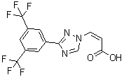 结构式 CAS# 1388842-44-1, (2Z)-3-[3-[3,5-二(三氟甲基)苯基]-1H-1,2,4-三唑-1-基]-2-丙烯酸