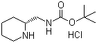 (R)-哌啶-2-甲基氨基甲酸叔丁酯盐酸盐分子结构 (CAS 139004-96-9)