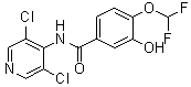 结构式 CAS# 1391052-76-8, N-(3,5-二氯-4-吡啶基)-4-(二氟甲氧基)-3-羟基苯甲酰胺