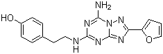 4-(2-(7-Amino-2-(furan-2-yl)-[1,2,4]triazolo[1,5-a][1,3,5]triazin-5-ylamino)ethyl)phenol molecular structure (CAS 139180-30-6)