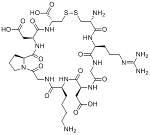 (6S,9S,15S,18R,23R,26S,29S)-18-amino-6-(4-aminobutyl)-9,26-bis(carboxymethyl)-15-[3-(diaminomethylideneamino)propyl]-2,5,8,11,14,17,25,28-octaoxo-20,21-dithia-1,4,7,10,13,16,24,27-octazabicyclo[27.3.0]dotriacontane-23-carboxylic acid molecular structure (CAS 1392278-76-0)