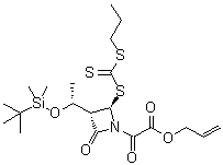 (3S,4R)-3-[(1R)-1-[[(1,1-Dimethylethyl)dimethylsilyl]oxy]ethyl]-alpha,2-dioxo-4-[[(propylthio)thioxomethyl]thio]-1-azetidineacetic acid 2-propen-1-yl ester molecular structure (CAS 1392406-54-0)