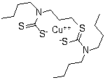 结构式 CAS# 13927-71-4, 双(N,N-二丁基二硫代氨基甲酸)铜