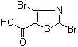 2,4-二溴噻唑-5-羧酸分子结构 (CAS 139669-96-8)