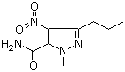 structure of CAS# 139756-01-7, 1-Methyl-4-nitro-3-propyl-(1H)-pyrazole-5-carboxamide