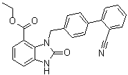 3-[(2'-Cyano[1,1'-biphenyl]-4-yl)methyl]-2,3-dihydro-2-oxo-1H-benzimidazole-4-carboxylic acid ethyl ester molecular structure (CAS 1397836-52-0)