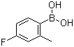 4-氟-2-甲基苯硼酸分子结构 (CAS 139911-29-8)