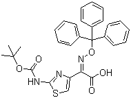 (Z)-2-(2-Boc-aminothiazole-4-yl-)-2-trityloxyiminoacetic acid molecular structure (CAS 140128-20-7)