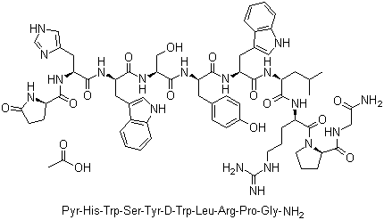 Triptorelin acetate molecular structure (CAS 140194-24-7)
