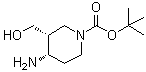 (3R,4S)-rel-4-氨基-3-(羟基甲基)-1-哌啶羧酸叔丁酯分子结构 (CAS 1402249-02-8)