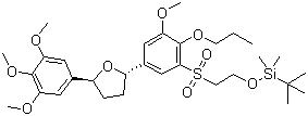 (2S,5S)-2-[3-[[2-[(tert-Butyldimethylsilyl)oxy]ethyl]sulfonyl]-5-methoxy-4-propoxyphenyl]-5-(3,4,5-trimethoxyphenyl)tetrahydrofuran molecular structure (CAS 140705-14-2)