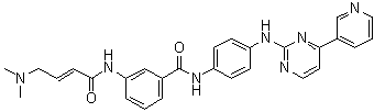 structure of CAS# 1408064-71-0, 3-[[4-(Dimethylamino)-1-oxo-2-buten-1-yl]amino]-N-[4-[[4-(3-pyridinyl)-2-pyrimidinyl]amino]phenyl]benzamide;JNK-IN-7