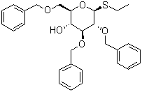 Ethyl 2,3,6-tri-O-benzyl-beta-D-thioglucopyranoside molecular structure (CAS 141263-02-7)